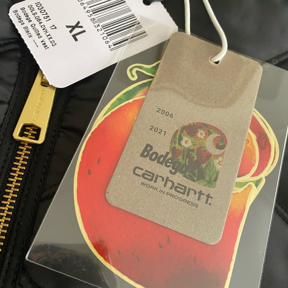 Bodega x Carhartt WIP Quilted Vest BLACK XL - 🍎 - Picture 4 of 10